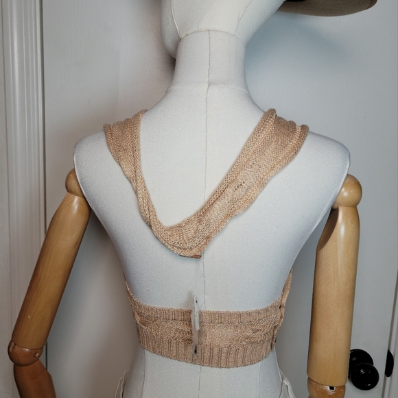 Free People Knit Nude Summer Crop Top Size XS - Picture 6 of 9